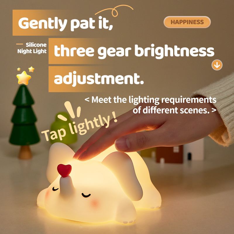 Lámpara de Noche Elefante con Corazón – LED Blanca, Recargable por USB Type-C