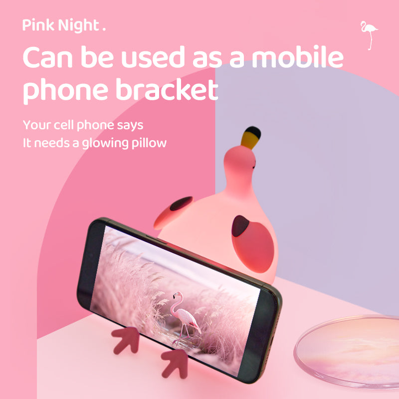 Lámpara de Noche Flamenco Rosa – LED 5V, 2W, Silicona Recargable