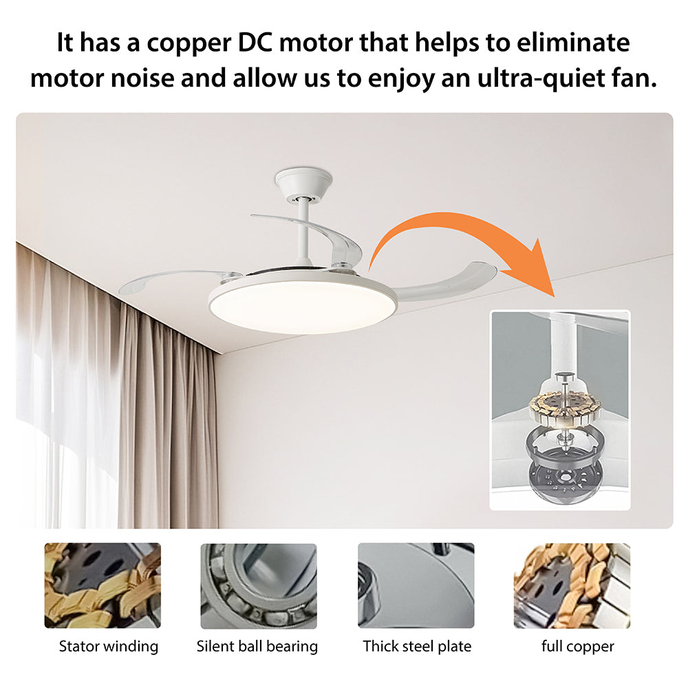 Ventilador de Techo LED Inteligente 42" – La Fusión Perfecta de Luz, Brisa y Tecnología para Tu Hogar Moderno