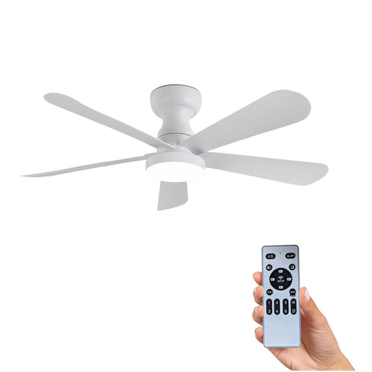 Ventilador de Techo LED 42" Multifuncional - 6 Velocidades, CCT Ajustable 3000K-6000K, Motor DC 30W, IP20