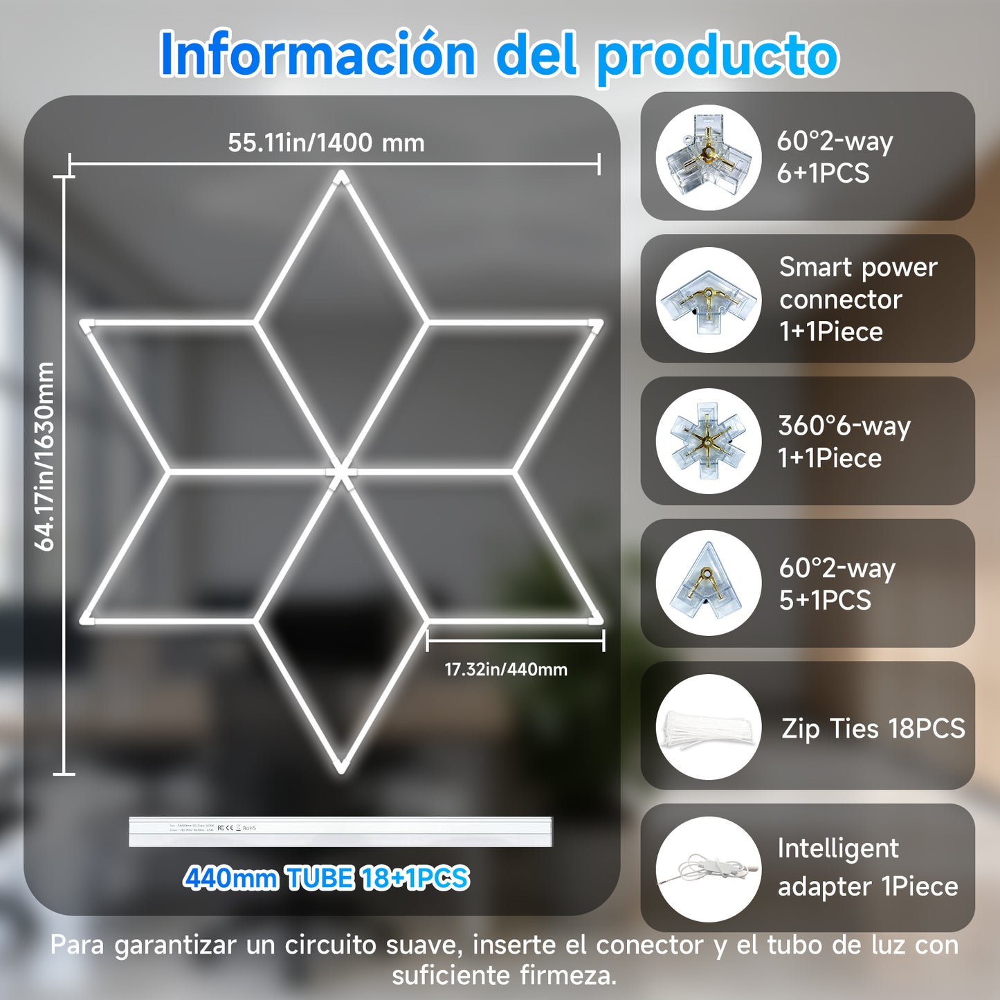 Luminaria LED Tipo Panal para Techo – Control por Interruptor de Pared, 6500K, CRI >80, AC100–265V, Diseño Moderno