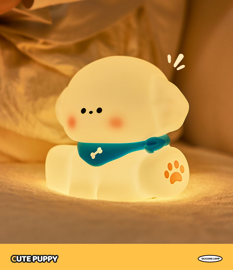 Lámpara de Noche Cachorro – LED Recargable 5V, 2W, Silicona y ABS