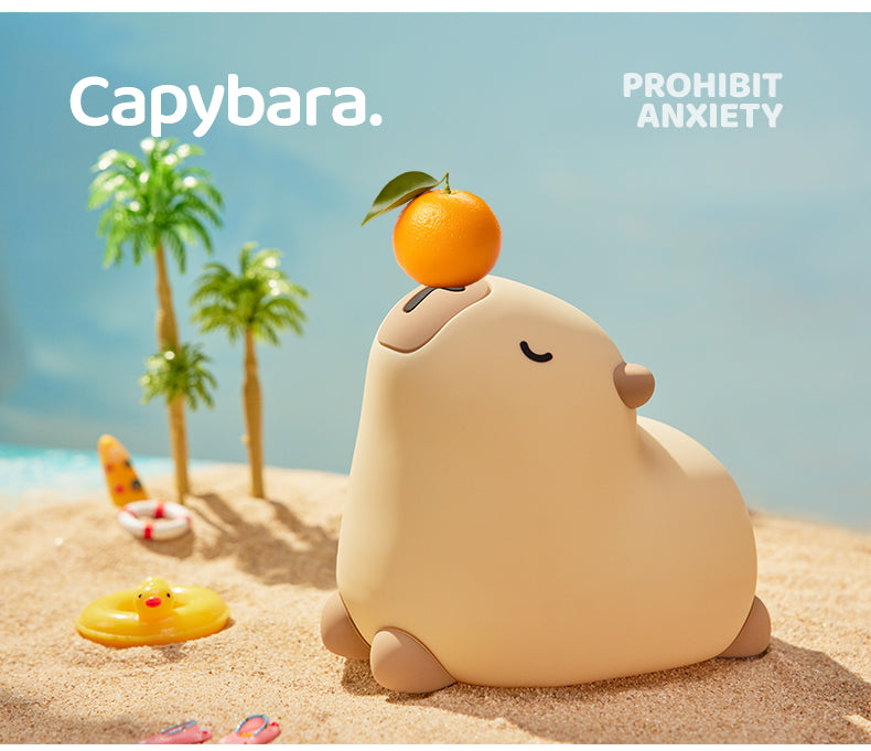 Lámpara de Noche Capibara – LED Recargable 5V, 2W, Silicona y ABS