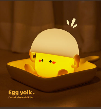 Lámpara de Noche Yema de Huevo – LED Recargable 5V, 2W, Silicona y ABS