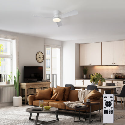 Ventilador de Techo con Luz LED 42” (106 cm) – 3 Aspas, Motor DC Silencioso, 6 Velocidades, Modo Verano/Invierno, CCT Regulable, Blanco o Madera Clara