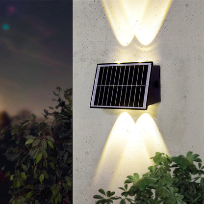 Aplique Solar Exterior LED IP65, Luz Cálida + RGB, Impermeable, Decoración Moderna para Jardín