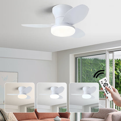 Ventilador de Techo LED RXFL8011 | 40W Luz + 30W Motor DC | 6 Velocidades | 3000K-6000K Ajustable | Blanco、Beige