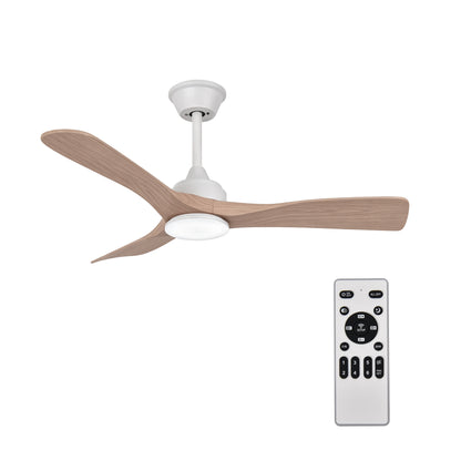 Ventilador de Techo LED 52" con Luz LED Ajustable – 3000K-6000K, AC85-265V，Aspas de plástico