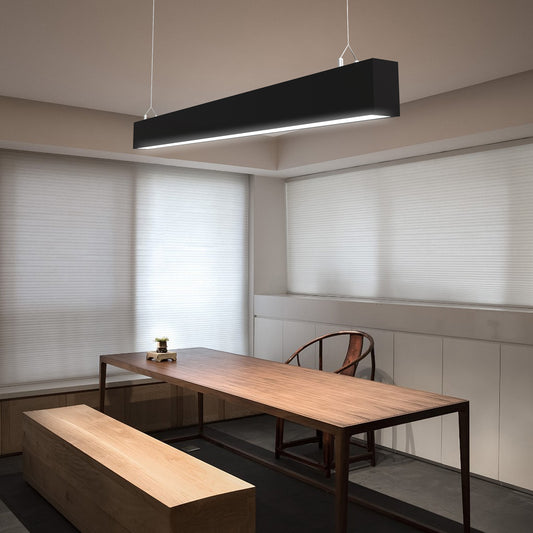 Luminaria Lineal LED HL-5575 | 40W/M, 100LM/W | Luz Ajustable 3000K-6000K | Carcasa Blanco y Negro | Chip OSRAM Ra>90 | IP20