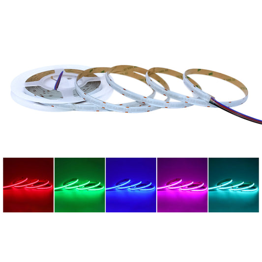 Tira LED COB RGBW 24V | 784 LEDS/Metro | 19W/M | Luz Continua y Uniforme | IP20 | Barra de Luces RGB