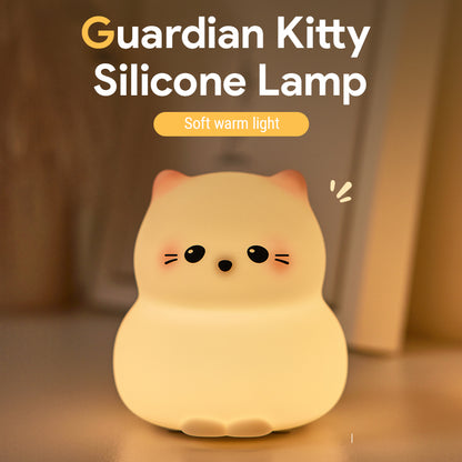 Lámpara de Noche Gato Guardián – LED Recargable 5V, 2W, Silicona y ABS