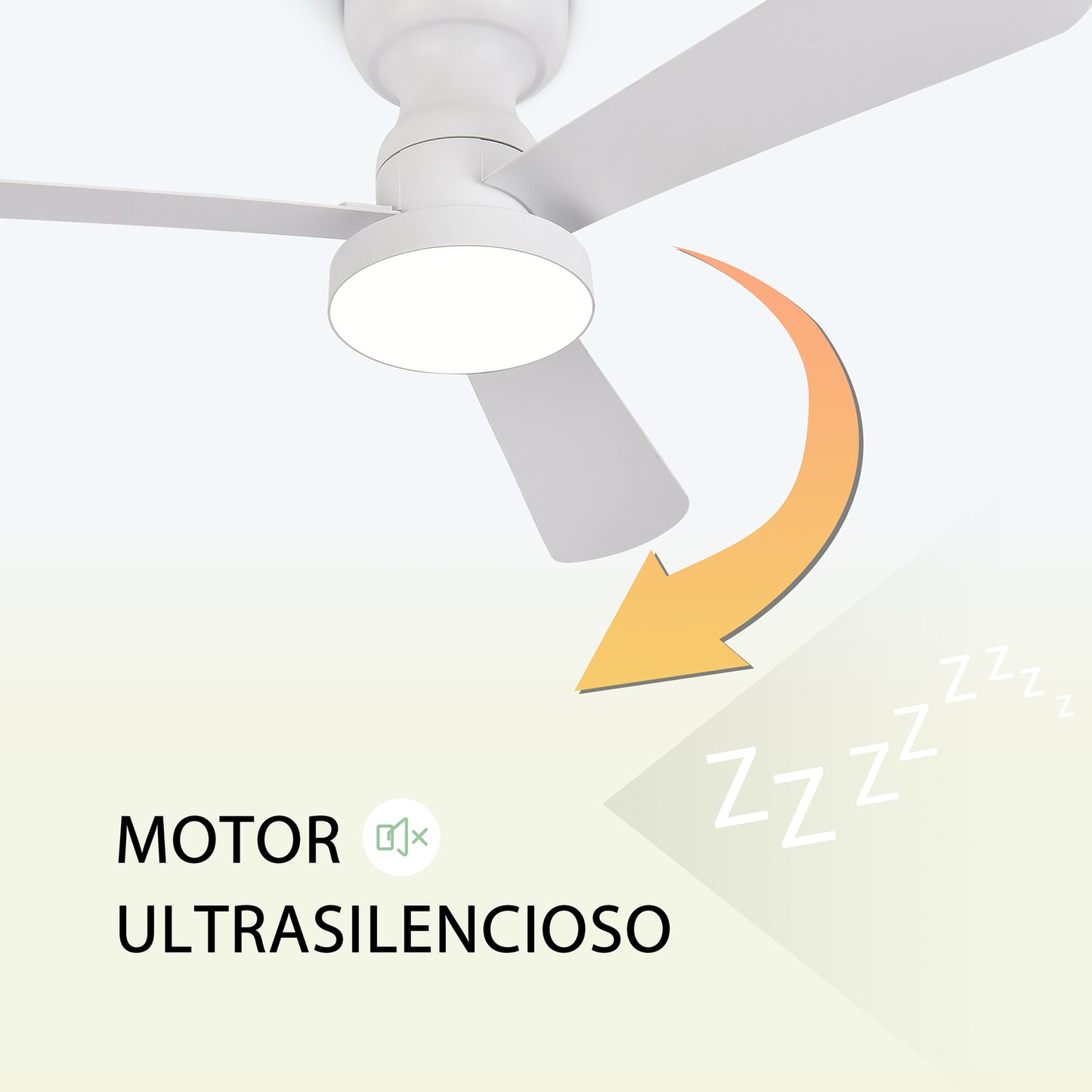 Ventilador de Techo LED 42" Multifunción, Motor DC 30W, 6 Velocidades, CCT 3000K-6000K, IP20, Blanco/Madera