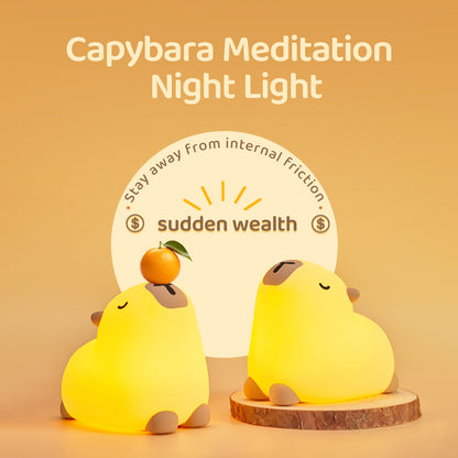 Lámpara de Noche Capibara – LED Recargable 5V, 2W, Silicona y ABS