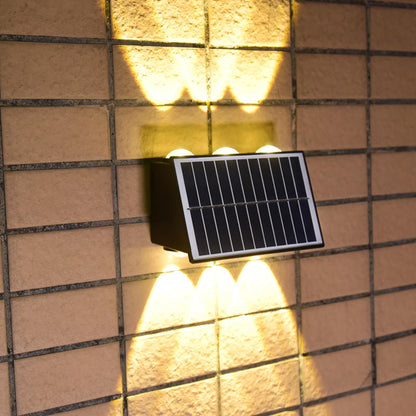 Aplique Solar Exterior LED IP65, Luz Cálida + RGB, Impermeable, Decoración Moderna para Jardín