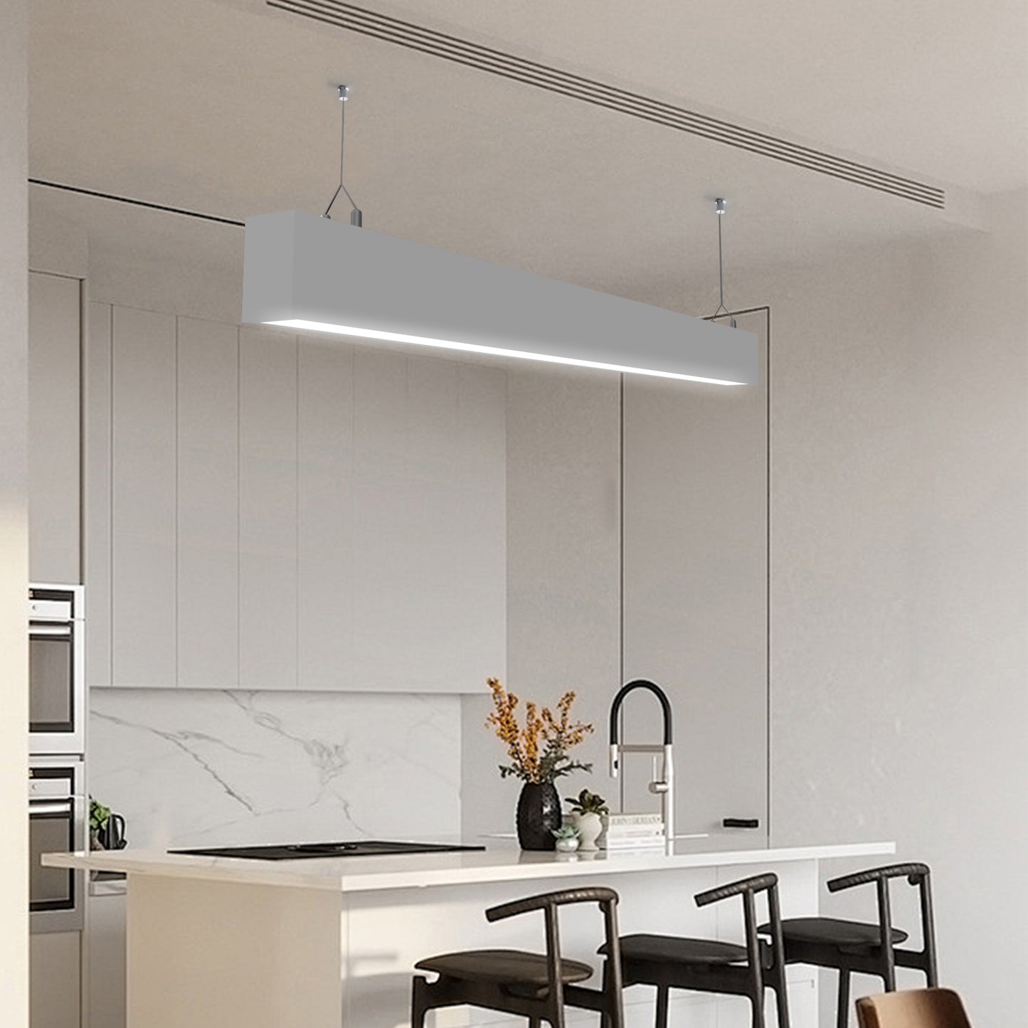 Luminaria Lineal LED HL-5575 | 40W/M, 100LM/W | Luz Ajustable 3000K-6000K | Carcasa Blanco y Negro | Chip OSRAM Ra>90 | IP20