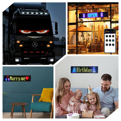 Pantalla LED Decorativa "Ojo del Diablo" 16x64 | 1024 LEDs RGB | App/Bluetooth/Mando | USB 4.5m | Efectos Arcoíris | Material PU+FPCB