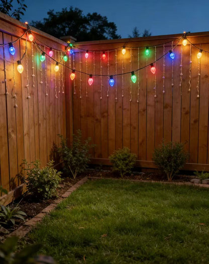 Guirnalda LED C9 con Decoración de Fresas 20M/100L, IP44, Control Remoto + App Bluetooth, 31V 12W, Ideal para Exterior - Holaled