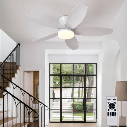 Ventilador de Techo LED Hola LED 42" – Luz Regulable 3000K-6000K, Blanco / Beige / Negro / Marrón, 85-265V