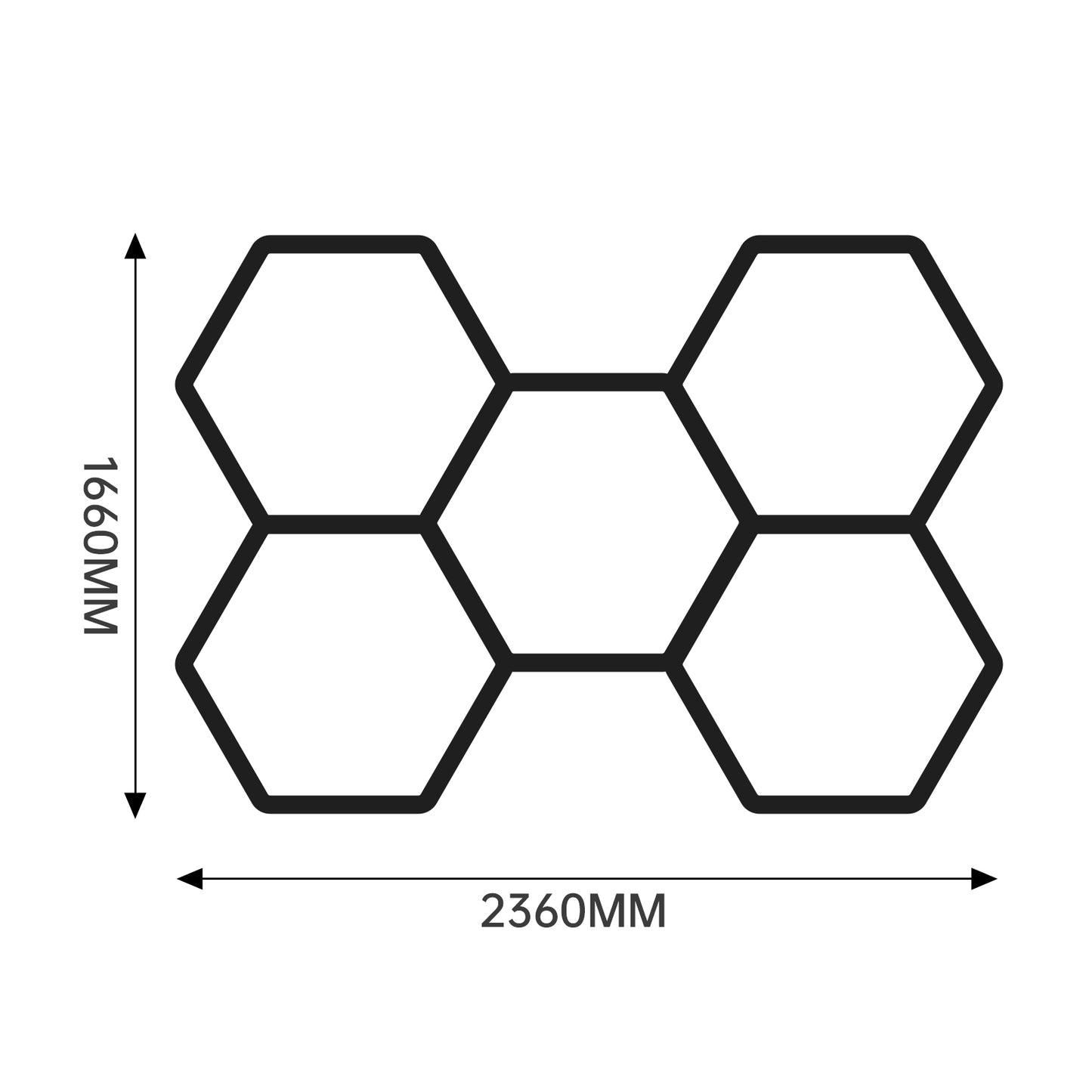 Lámpara LED Hexagonal de 144W - Luz de Techo Moderna, 5 Paneles, 6500K (Blanco Frío), Carcasa Blanca, Voltaje Universal AC 85-265V
