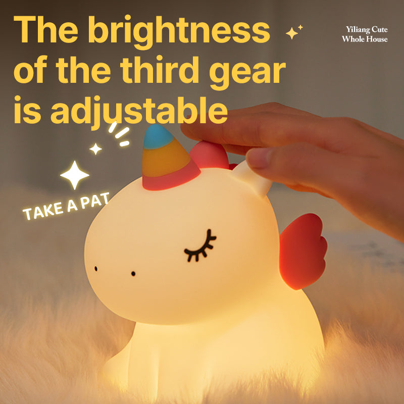 Lámpara de Noche Unicornio – LED Recargable 5V, 2W, Silicona y ABS