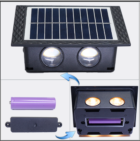 Aplique Solar Exterior LED IP65, Luz Cálida + RGB, Impermeable, Decoración Moderna para Jardín