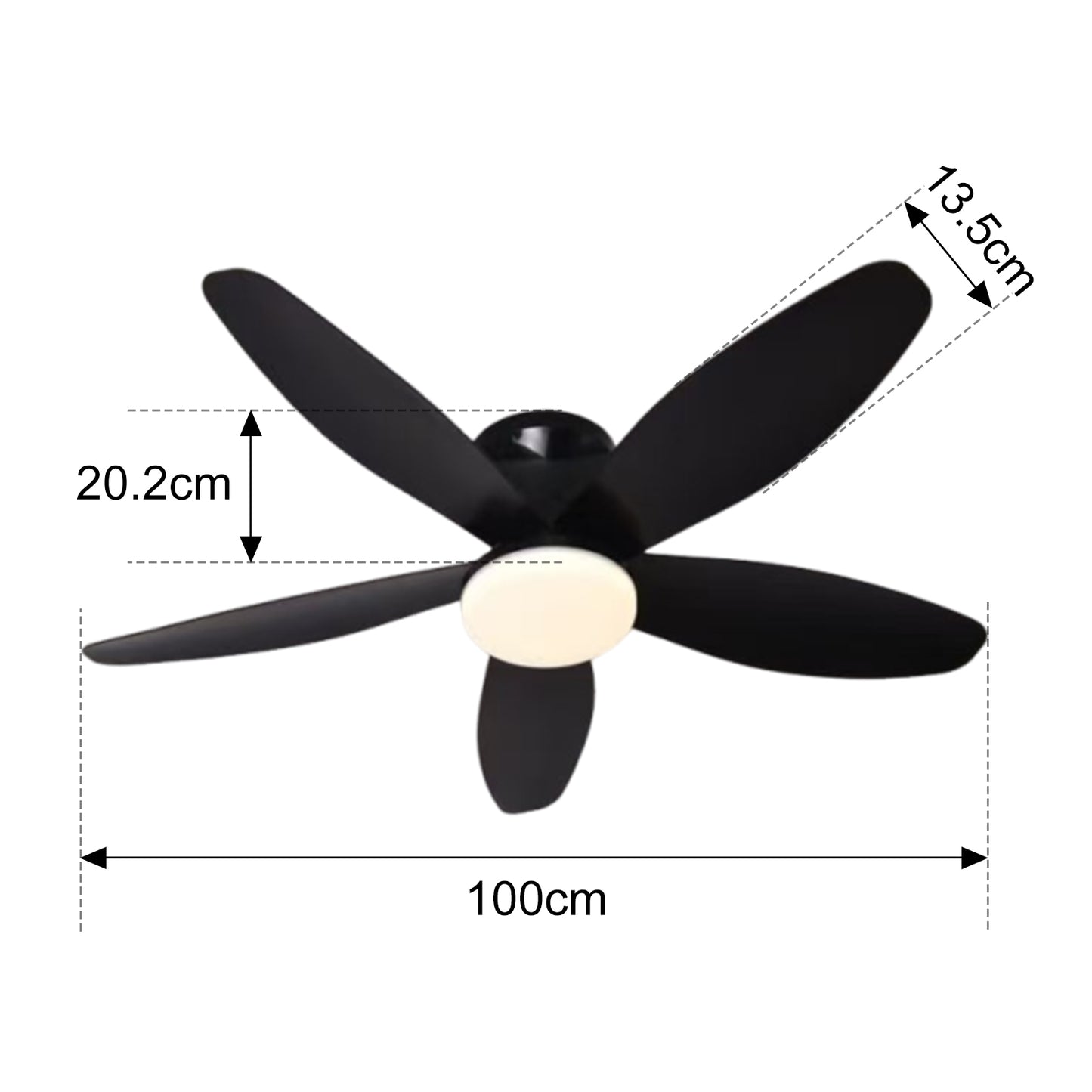 Ventilador de Techo LED Hola LED 42" – Luz Regulable 3000K-6000K, Blanco / Beige / Negro / Marrón, 85-265V