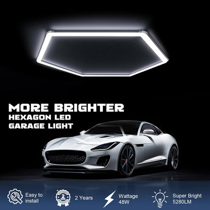 Lámpara LED Hexagonal 42W – 1 Rejillas, 6500K, AC 100-265V, Carcasa Blanca, Luz de Techo Moderna para Interiores