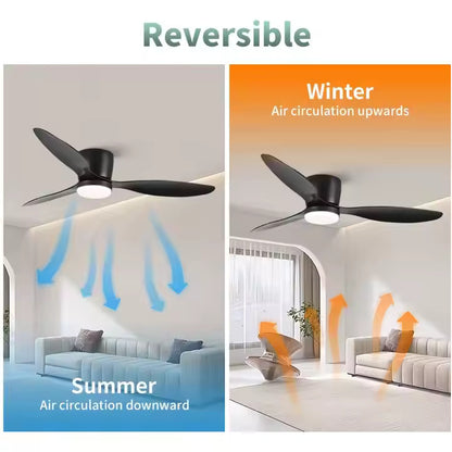 Ventilador de Techo LED Inteligente 42" | Luz Regulable 30W (RA90) + Motor DC 30W | 6 Velocidades | 4 Colores