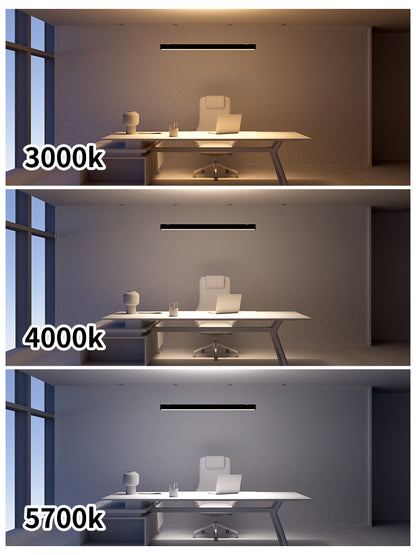 Luminaria Lineal LED HL-5575 | 40W/M, 100LM/W | Luz Ajustable 3000K-6000K | Carcasa Blanco y Negro | Chip OSRAM Ra>90 | IP20