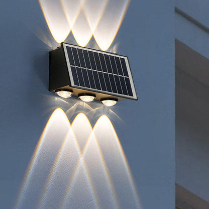 Aplique Solar Exterior LED IP65, Luz Cálida + RGB, Impermeable, Decoración Moderna para Jardín