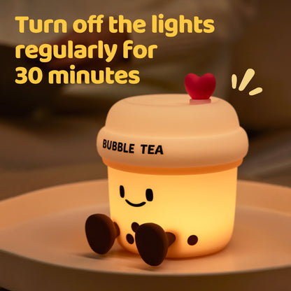 Lámpara de Noche Taza de Té con Leche – LED Recargable 5V, 2W, Silicona y ABS