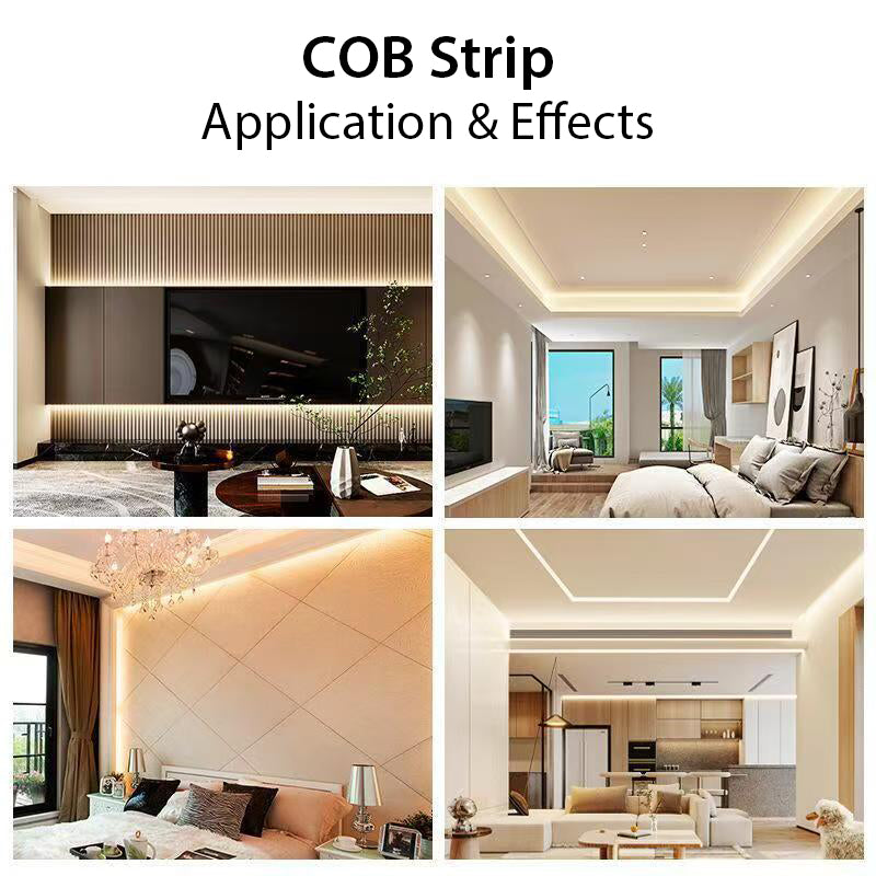 Tira LED COB Alta CRI ≥90 | 320 LEDs/Metro | 24V 8W/M | 5M|10M|3000K/4000K/6000K | Luz Continua sin Puntos | IP20