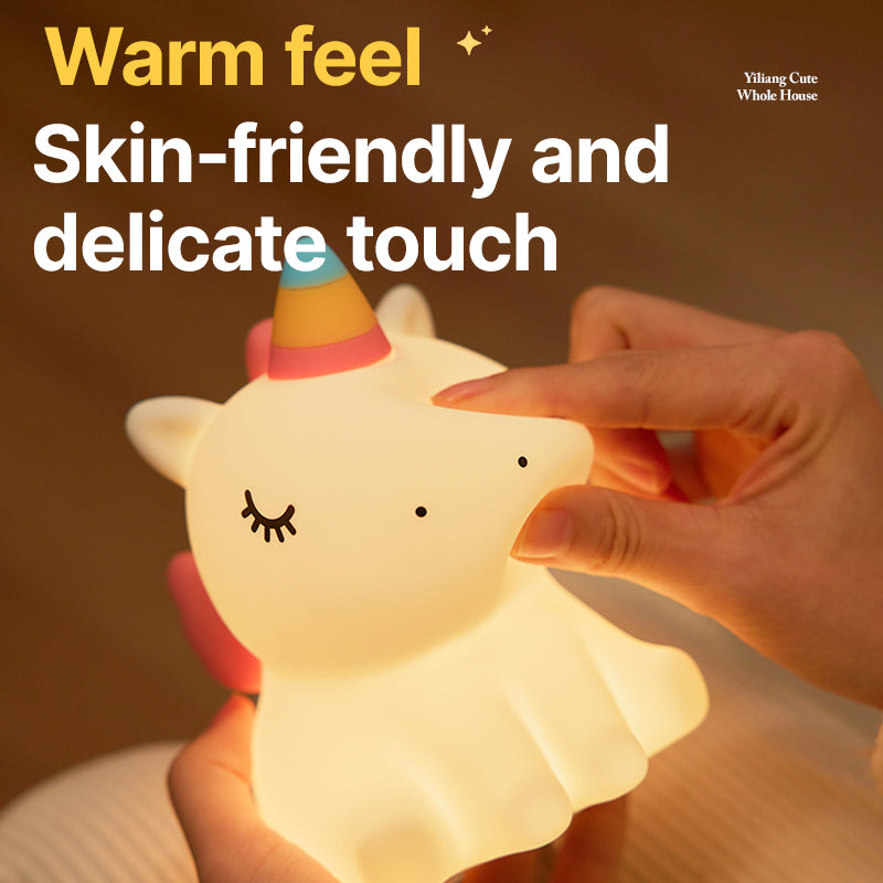 Lámpara de Noche Unicornio – LED Recargable 5V, 2W, Silicona y ABS