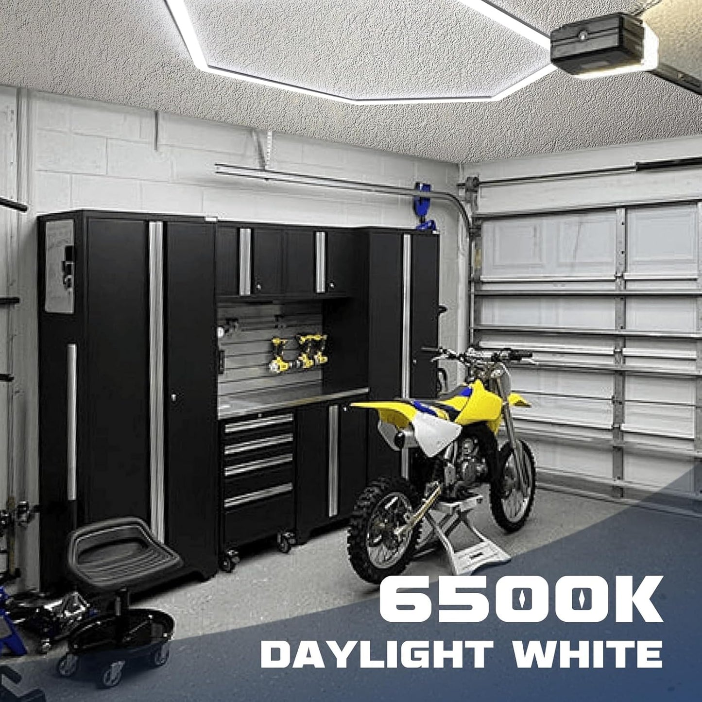 Lámpara LED Hexagonal 42W – 1 Rejillas, 6500K, AC 100-265V, Carcasa Blanca, Luz de Techo Moderna para Interiores