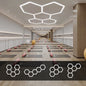 Lámpara LED Hexagonal de 144W - Luz de Techo Moderna, 5 Paneles, 6500K (Blanco Frío), Carcasa Blanca, Voltaje Universal AC 85-265V