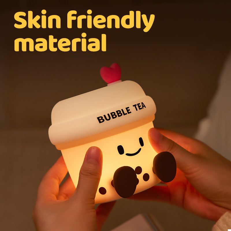 Lámpara de Noche Taza de Té con Leche – LED Recargable 5V, 2W, Silicona y ABS