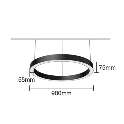 Holaled Lineal LED Circular HL-5575 | 40W/M, 100LM/W | 3 Tamaños (Ø600/900/1200mm) | CCT Ajustable 3000K-6000K | Carcasa Blanco/Negro | Chip OSRAM Ra>90 | IP20