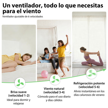 Ventilador de Techo LED RXFL8011 | 30W Luz + 30W Motor DC | 6 Velocidades | 3000K-6000K Ajustable | Blanco、Beige