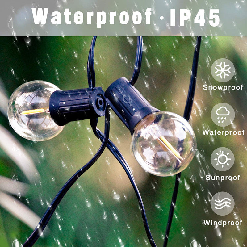 Guirnalda de Bombillas LED G40 Vintage 3-30 Metros, Lámpara E12 Amarilla, 2700K Cálido, Incluye Bombillas de Repuesto - Holaled