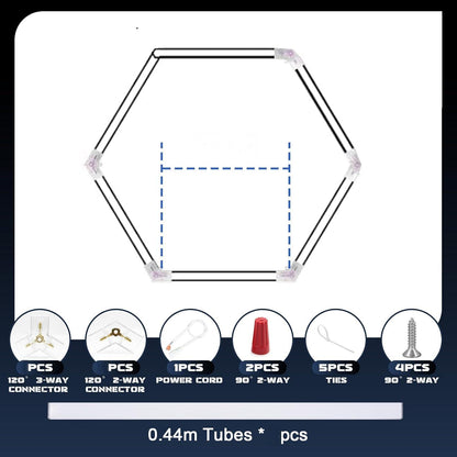 Lámpara LED Hexagonal 42W – 1 Rejillas, 6500K, AC 100-265V, Carcasa Blanca, Luz de Techo Moderna para Interiores