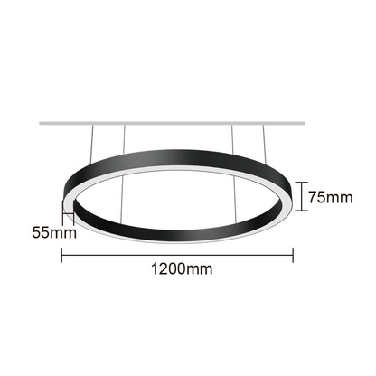 Holaled Lineal LED Circular HL-5575 | 40W/M, 100LM/W | 3 Tamaños (Ø600/900/1200mm) | CCT Ajustable 3000K-6000K | Carcasa Blanco/Negro | Chip OSRAM Ra>90 | IP20