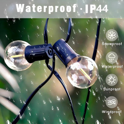 Guirnalda de Bombillas LED G40 Vintage 3-30 Metros, Lámpara E12 Amarilla, 2700K Cálido, Incluye Bombillas de Repuesto - Holaled