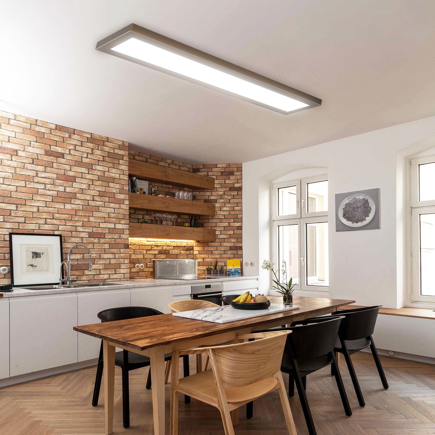 Lámpara de Panel LED para Cocina 40W/55W/75W - L1030*196*28mm | IP44 Resistente | 3 Temperaturas de Color (3000K/4000K/5700K) | Chip OSRAM | Eficiencia 90LM/W | Garantía 5 Años