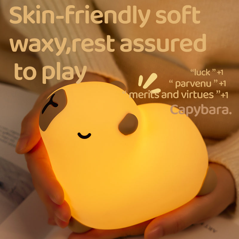 Lámpara de Noche Capibara – LED Recargable 5V, 2W, Silicona y ABS