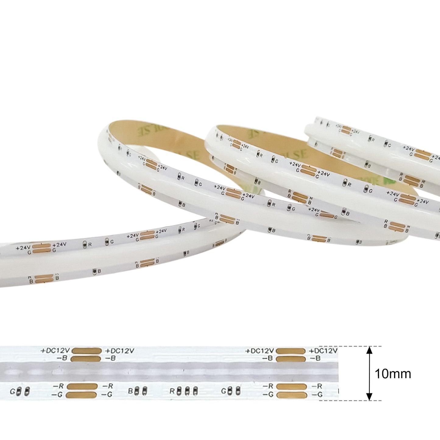 Tira de Luces LED COB RGB | 576 LEDs/Metro | 14W/M |10M| DC24V | IP20 | Barra de Luz Decorativa