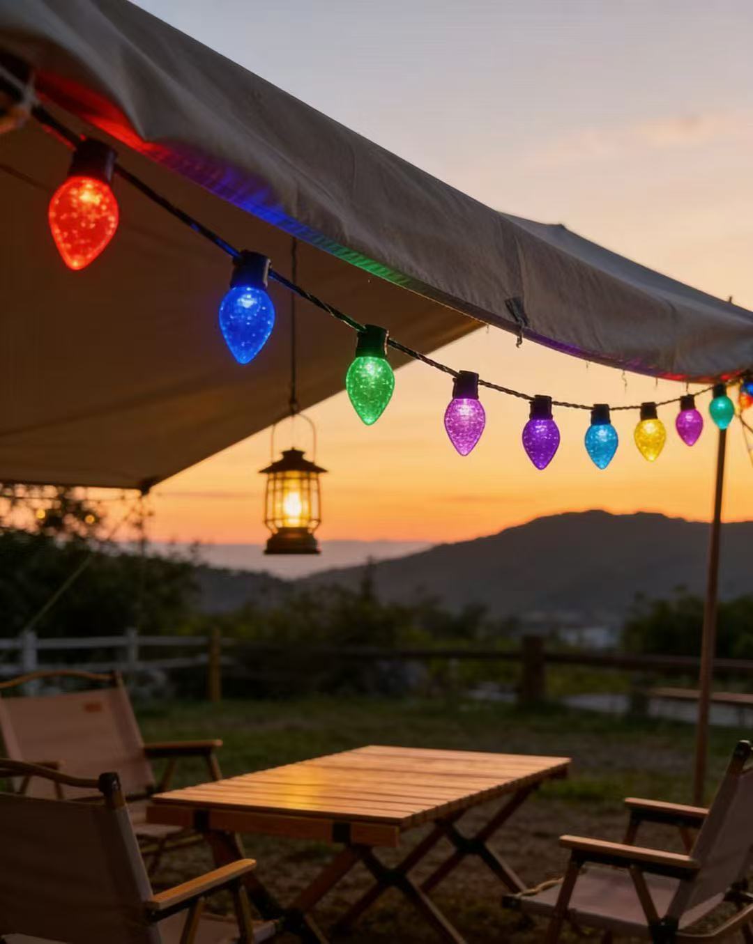 Guirnalda LED C9 con Decoración de Fresas 20M/100L, IP44, Control Remoto + App Bluetooth, 31V 12W, Ideal para Exterior - Holaled