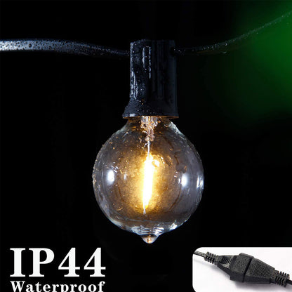 Guirnalda de Bombillas LED G40 Vintage 3-30 Metros, Lámpara E12 Amarilla, 2700K Cálido, Incluye Bombillas de Repuesto - Holaled