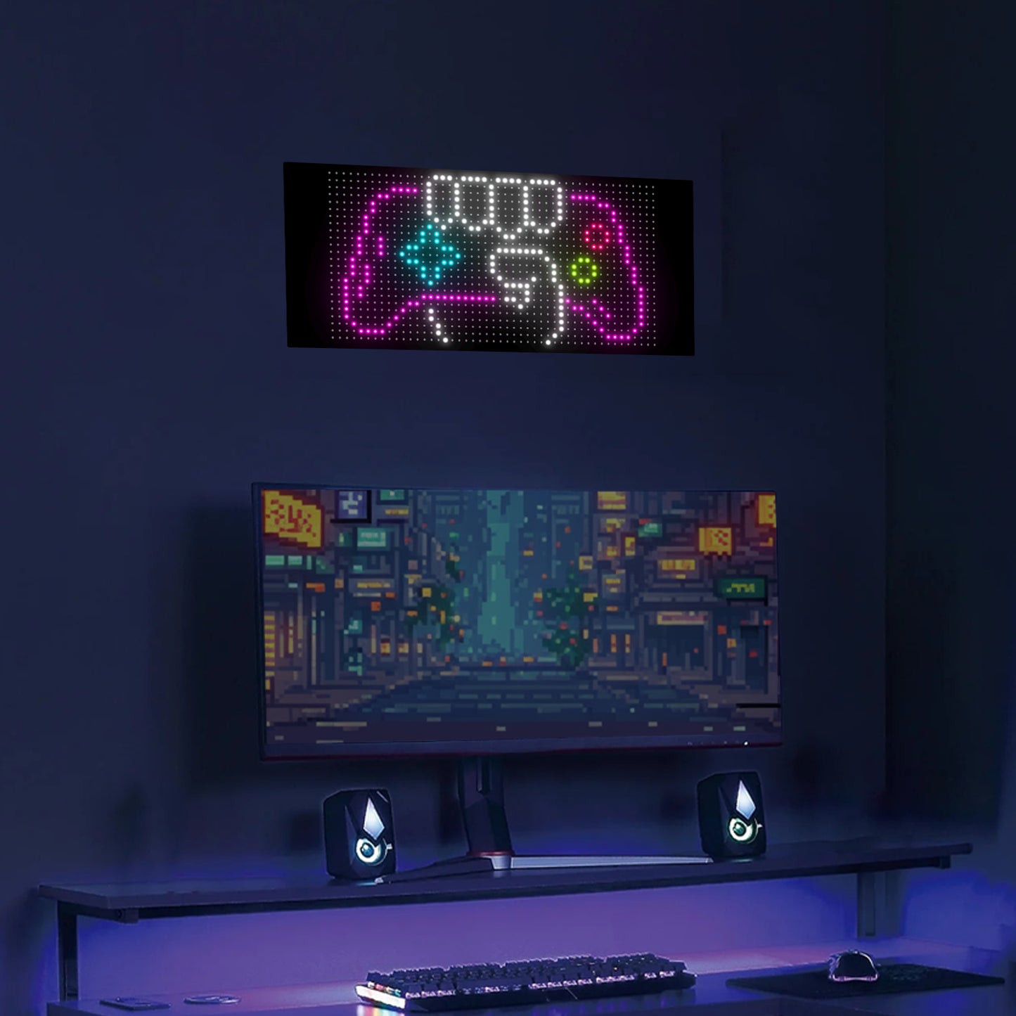 Pantalla LED Flexible "Light Canvas" | 16x96 Pixeles (1536 LEDs) | Control por App/Bluetooth/Mando | USB 4.5m | Efectos Arcoíris | Material PU+FPCB | 12x59.5cm