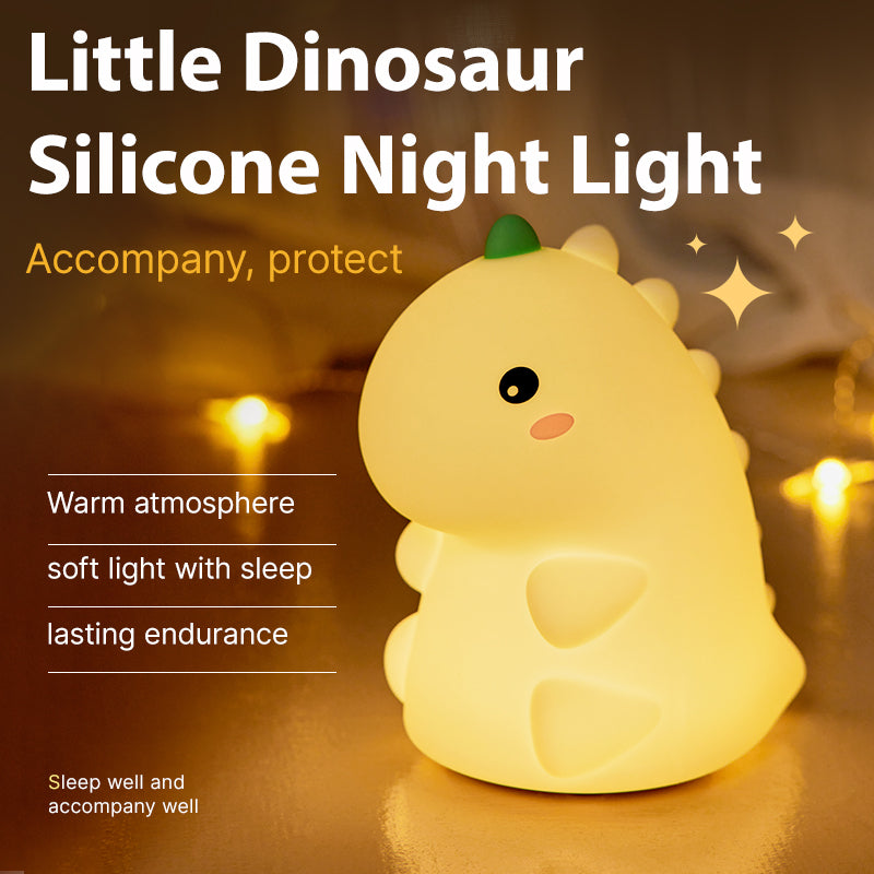 Lámpara de Noche Dinosaurio – LED Recargable 5V, 2W, Silicona y ABS