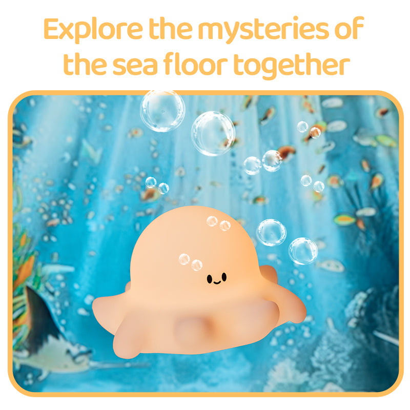 Lámpara de Noche Pulpo Bebé – LED 5V, 0.7W, Silicona Suave Recargable USB